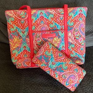 VERA BRADLEY Tote Paisley in Paradise with wallet
